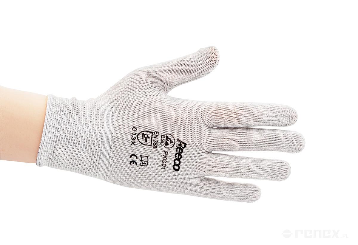 Guantes ESD de punto sin recubrimiento, talla S, foto del fabricante (RENEX/REECO)