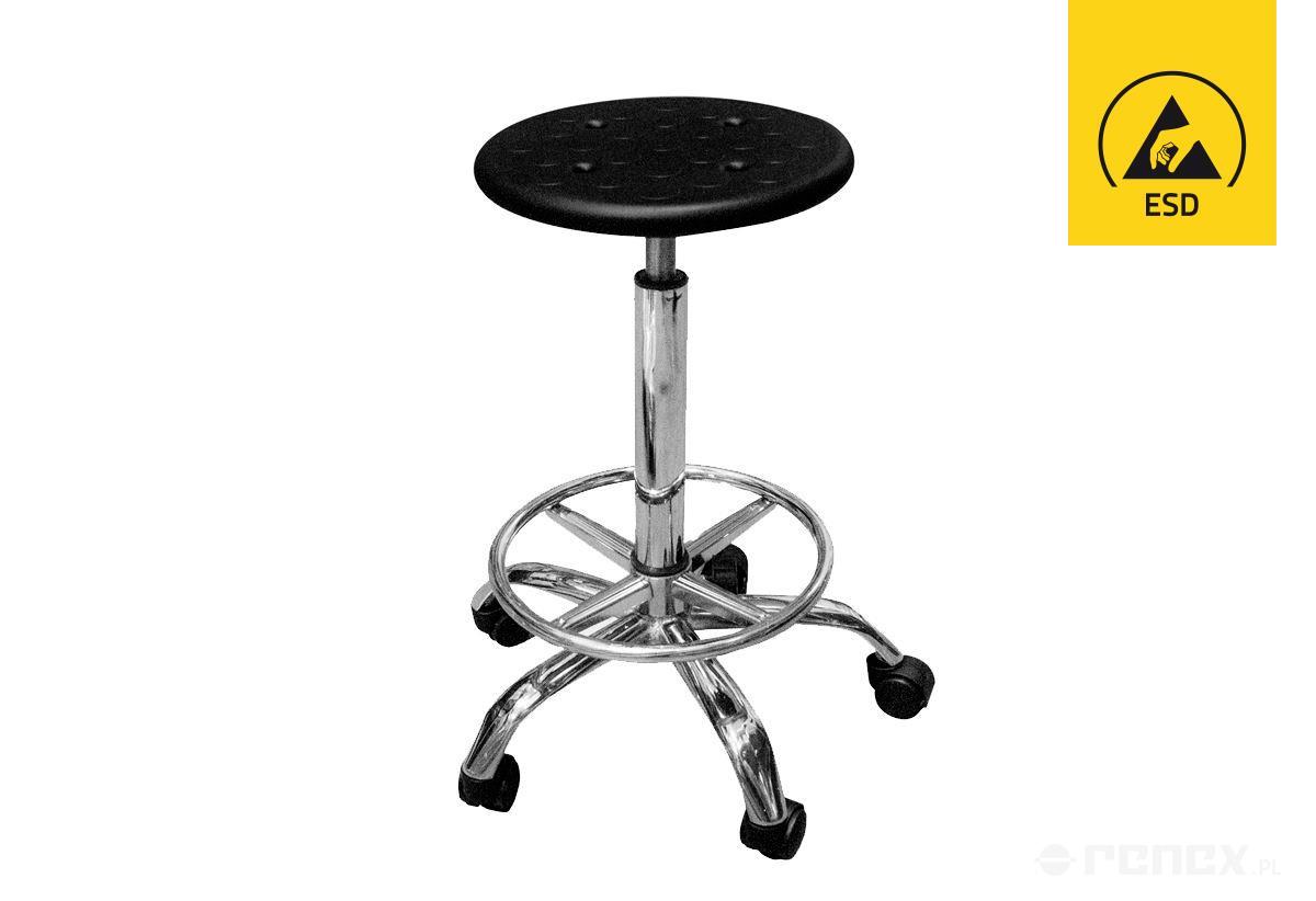 Taburete antiestático con ruedas, foto del fabricante (RENEX/REECO)